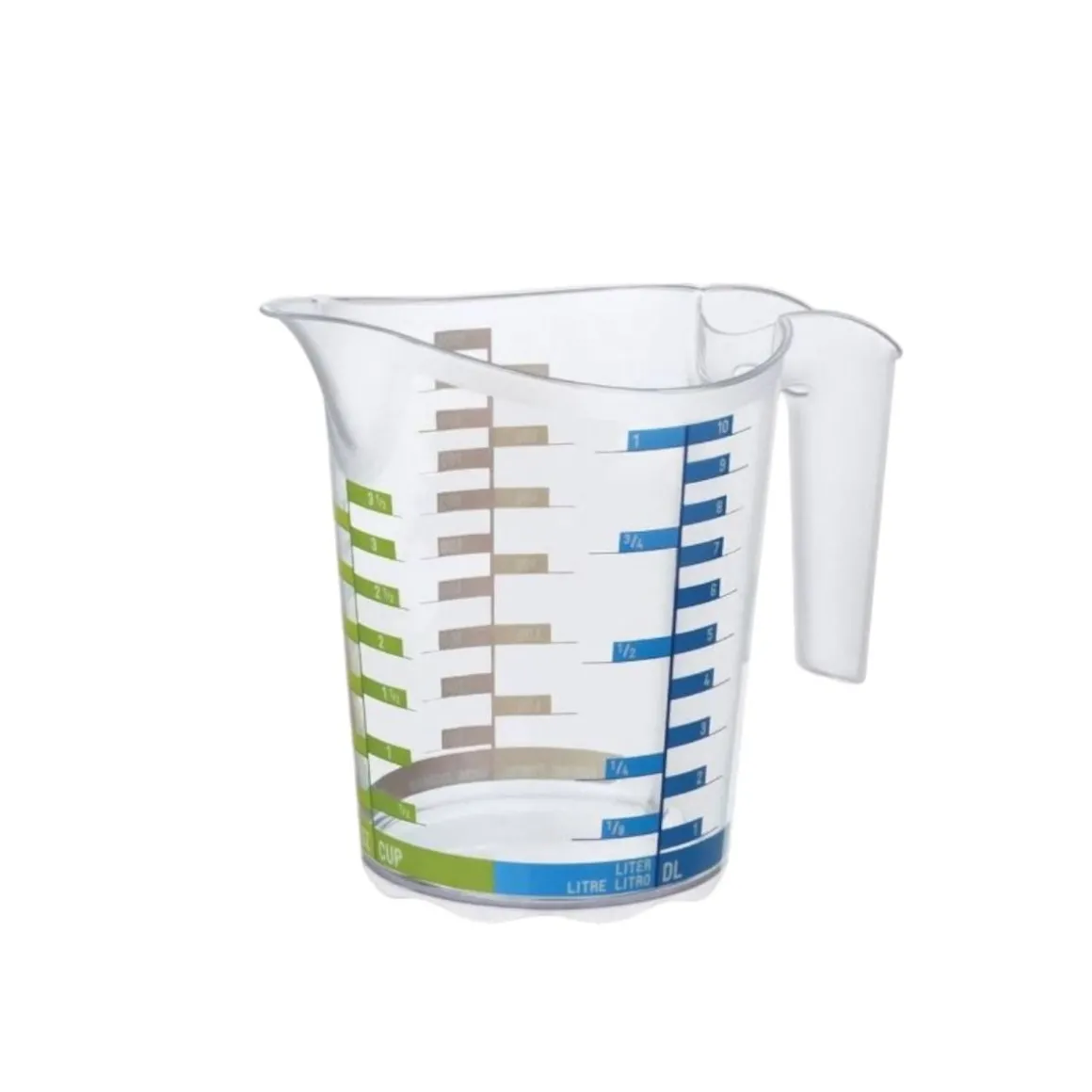 CARAFFA GRADUATA DOMINO IN PLASTICA TRASPARENTE 18.5X12.4CM H. 15.7CM 1LT