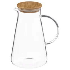 CARAFFA IN VETRO CHILA CON TAPPO IN BAMBU' H. 21CM 1.5LT