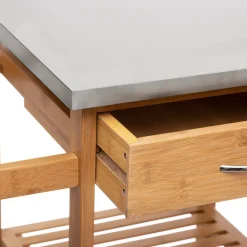 CARRELLO DA CUCINA IN BAMBOO 76X37 H.86CM NATURALE