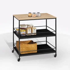 Carrello In Metallo Nero E Naturale in offerta online