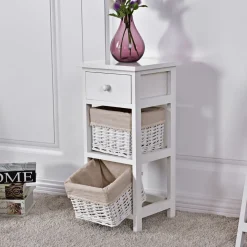 CASSETTIERA MULTIUSO IN LEGNO MASSELLO CM 27X30 H.60 BIANCO : vendita online CASSETTIERA MULTIUSO IN LEGNO MASSELLO CM 27X30 H.60 BIANCO in offerta