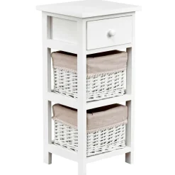 CASSETTIERA MULTIUSO IN LEGNO MASSELLO CM 27X30 H.60 BIANCO : vendita online CASSETTIERA MULTIUSO IN LEGNO MASSELLO CM 27X30 H.60 BIANCO in offerta