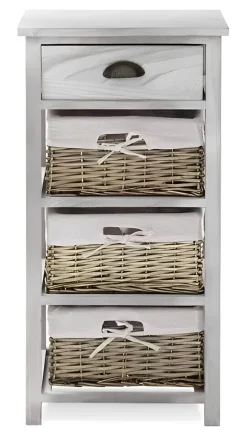 CASSETTIERA MULTIUSO IN LEGNO MASSELLO CM 40X29 H.80 BIANCO: vendita online CASSETTIERA MULTIUSO IN LEGNO MASSELLO CM 40X29 H.80 BIANCO in offerta