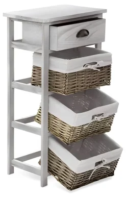 CASSETTIERA MULTIUSO IN LEGNO MASSELLO CM 40X29 H.80 BIANCO: vendita online CASSETTIERA MULTIUSO IN LEGNO MASSELLO CM 40X29 H.80 BIANCO in offerta