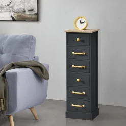 CASSETTIERA MULTIUSO IN LEGNO MASSELLO CM 30X24 H.95 NERO : vendita online CASSETTIERA MULTIUSO IN LEGNO MASSELLO CM 30X24 H.95 NERO in offerta