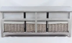 CASSETTIERA MULTIUSO IN LEGNO MASSELLO CM 107X29 H.42 CEMENTO: vendita online CASSETTIERA MULTIUSO IN LEGNO MASSELLO CM 107X29 H.42 CEMENTO in offerta