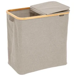 CESTO PORTA BIANCHERIA IN BAMBOO/POLIESTERE/CARTONE BEIGE 53X33X54CM: vendita online CESTO PORTA BIANCHERIA IN BAMBOO/POLIESTERE/CARTONE BEIGE 53X33X54CM in offerta