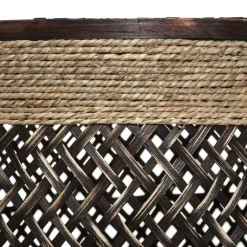 CESTO ROTONDO IN BAMBOO SCURO E JUTA 1 PEZZO 37X34CM : vendita online CESTO ROTONDO IN BAMBOO SCURO E JUTA 1 PEZZO 37X34CM in offerta