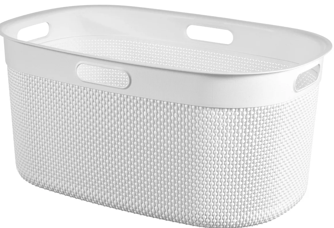 CESTO BIANCHERIA MOD. FILO BIANCO IN PLASTICA RICICLATA 59X39X27CM: vendita online CESTO BIANCHERIA MOD. FILO BIANCO IN PLASTICA RICICLATA 59X39X27CM in offerta