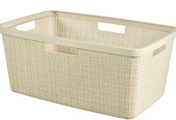 CESTO BIANCHERIA MOD JUTE CREMA IN PLASTICA RICICLATA 46LT 59X39X26CM: vendita online CESTO BIANCHERIA MOD JUTE CREMA IN PLASTICA RICICLATA 46LT 59X39X26CM in offerta