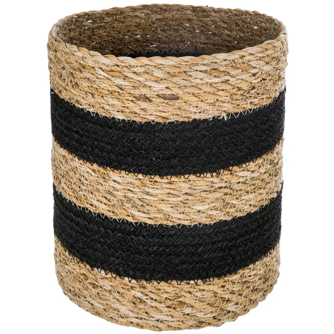 CESTO IN JUTA NATURALE/NERO D 27.5 H 27CM: vendita online CESTO IN JUTA NATURALE/NERO D 27.5 H 27CM in offerta