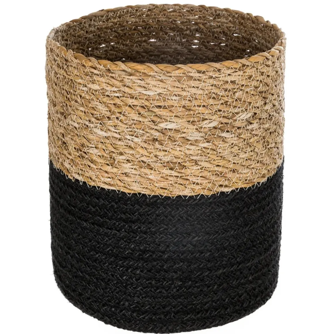 CESTO IN JUTA NATURALE/NERO D 27.5 H 27CM: vendita online CESTO IN JUTA NATURALE/NERO D 27.5 H 27CM in offerta