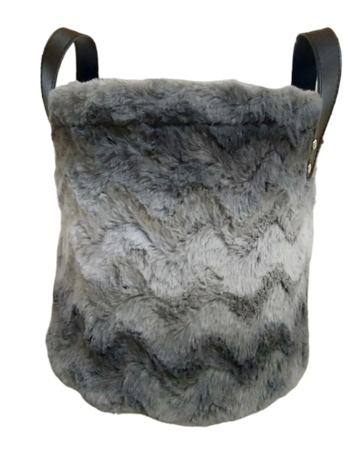 CESTO ROTONDO FELPATO GRIGIO CON MANICI 1 PEZZO D28XH30CM : vendita online CESTO ROTONDO FELPATO GRIGIO CON MANICI 1 PEZZO D28XH30CM in offerta