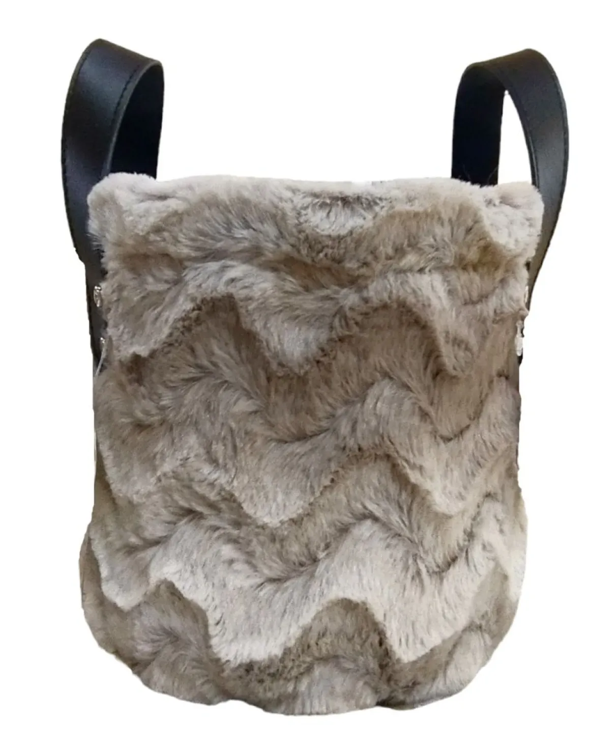 CESTO ROTONDO FELPATO MARRONE CON MANICI 1 PEZZO D24XH24CM : vendita online CESTO ROTONDO FELPATO MARRONE CON MANICI 1 PEZZO D24XH24CM in offerta