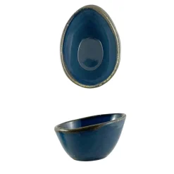 CIOTOLA OVALE IN CERAMICA DIAM. 10 CM BLU