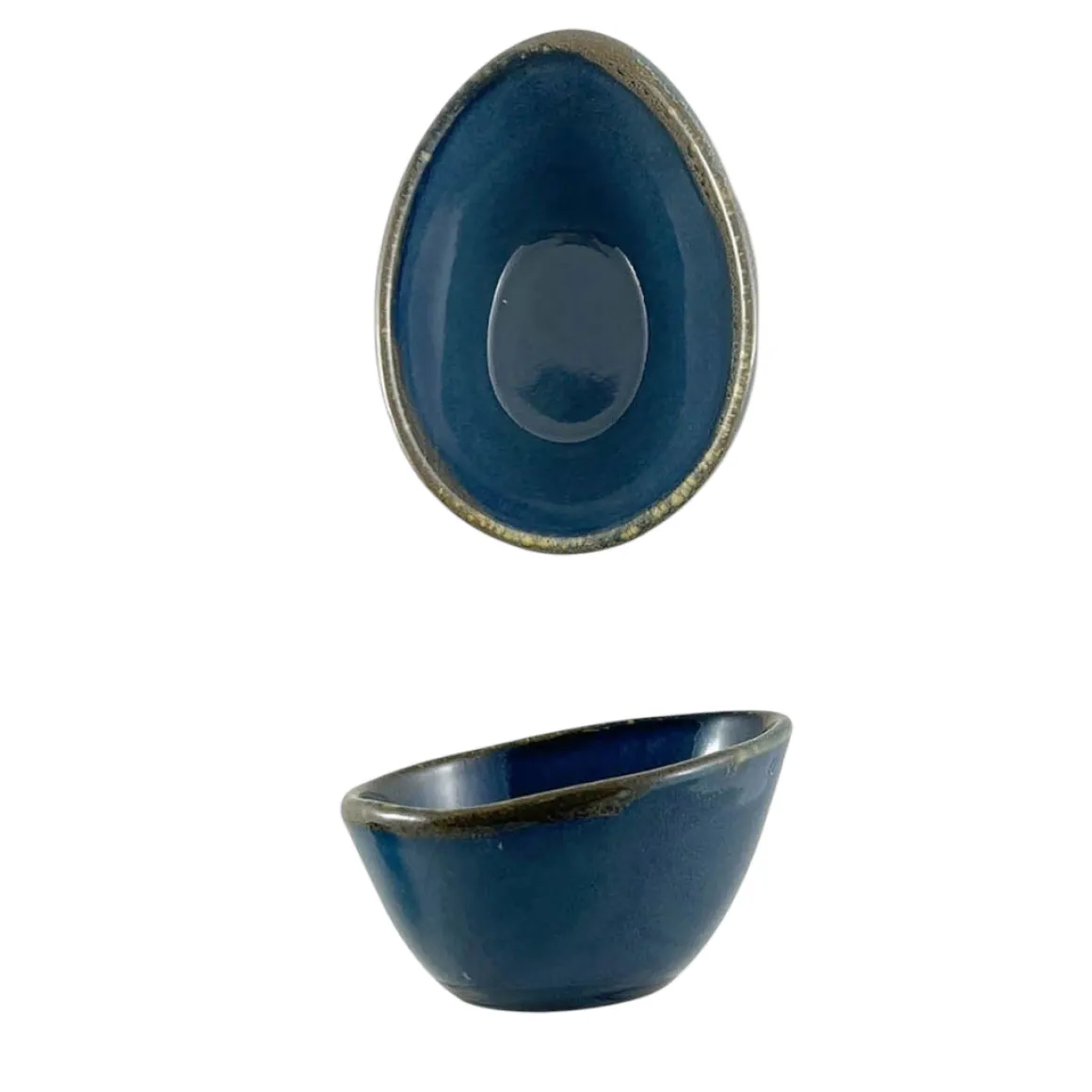 CIOTOLA OVALE IN CERAMICA DIAM. 10 CM BLU