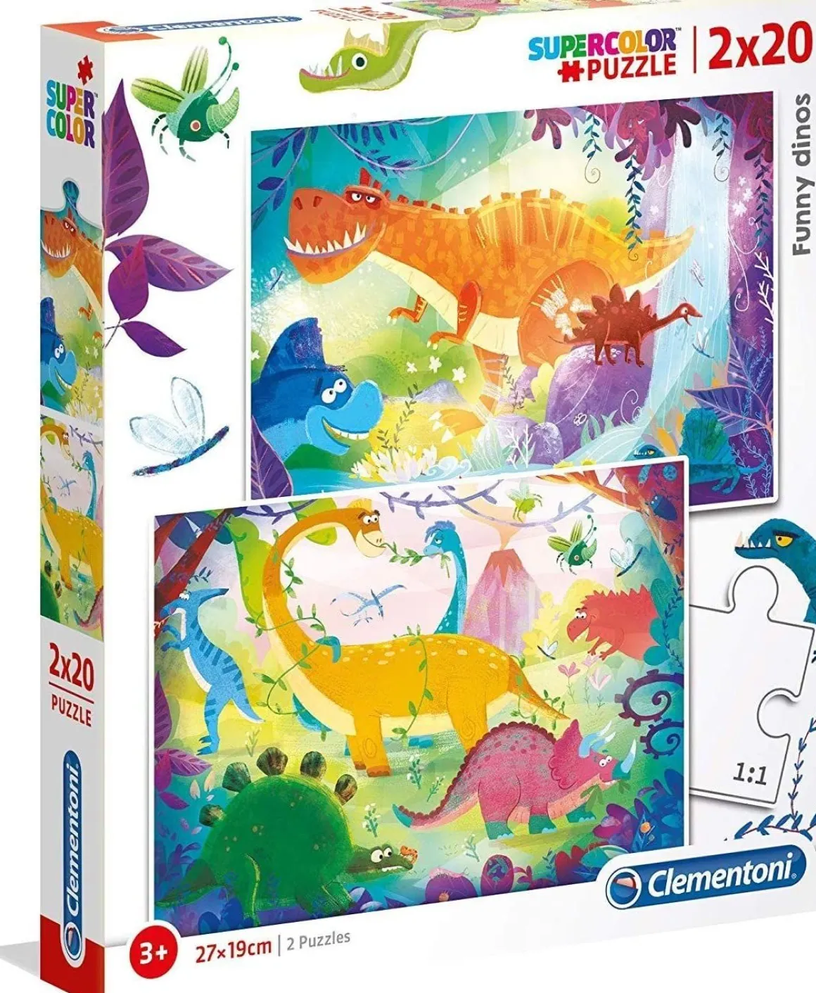 CLEMENTONI SUPERCOLOR - PUZZLE 2X20 PEZZI FUNNY DINOS: vendita online CLEMENTONI SUPERCOLOR - PUZZLE 2X20 PEZZI FUNNY DINOS in offerta
