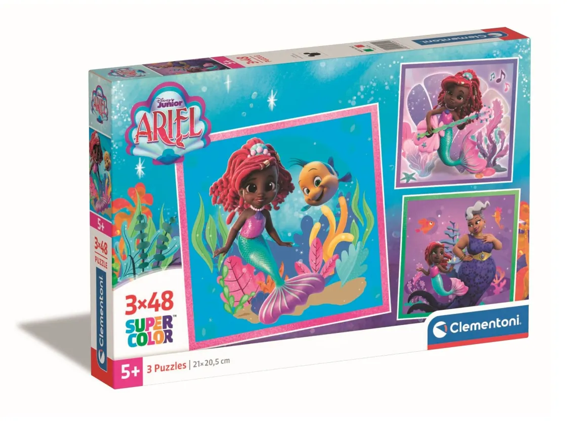 CLEMENTONI SUPERCOLOR - PUZZLE 3X48 SQUARE DISNEY ARIEL: vendita online CLEMENTONI SUPERCOLOR - PUZZLE 3X48 SQUARE DISNEY ARIEL in offerta
