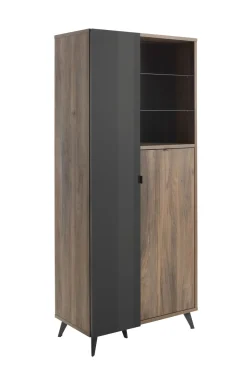 COLONNA INFINITO CM 83.1X42.9 H.190 NOCE BRERA E GRIGIO TITANIO LUCIDO in vendita online