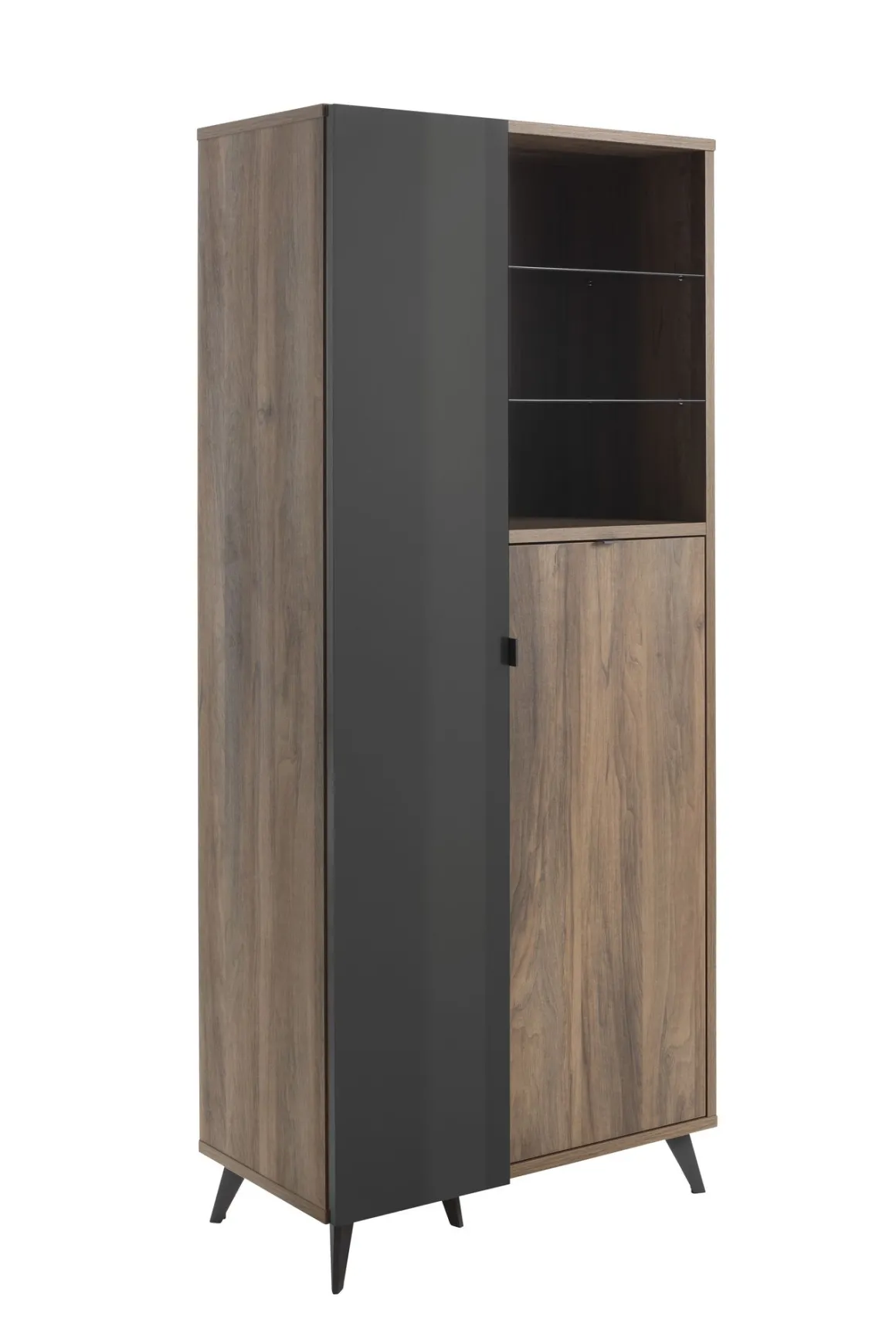 COLONNA INFINITO CM 83.1X42.9 H.190 NOCE BRERA E GRIGIO TITANIO LUCIDO in vendita online