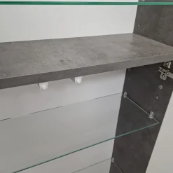 COLONNA MOD. MULTIUSO CM 60X22 H. 160 LAMIERA OSSIDATA E BIANCO LUCIDO