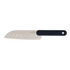 COLTELLO DA CUCINA SANTOKU KNIFE IN ACCIAIO INOX MANICO NERO