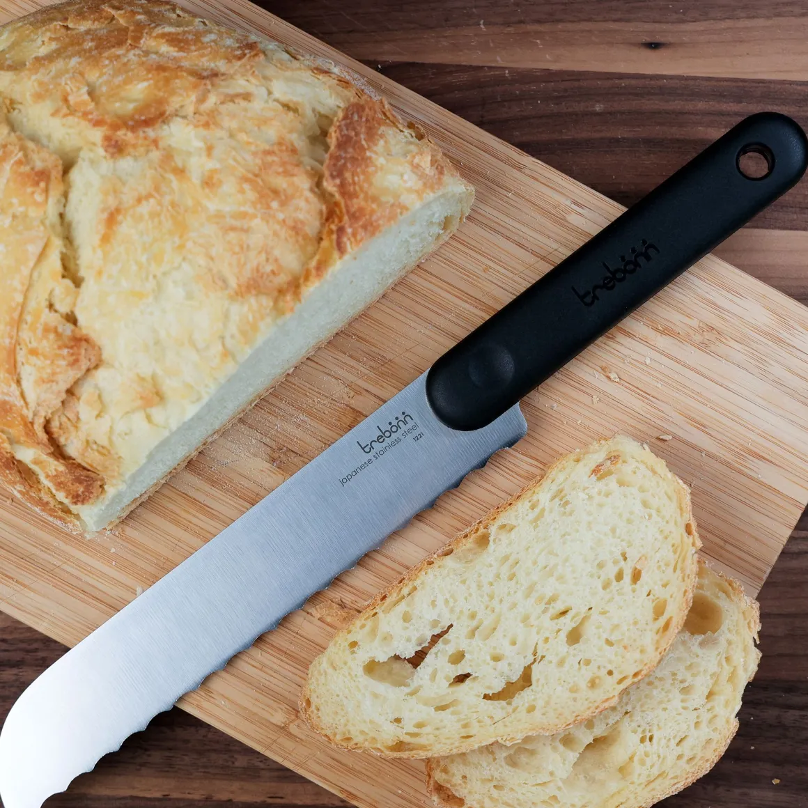 COLTELLO PER PANE BREAD KNIFE BLACK EDITION IN ACCIAIO INOX MANICO NERO