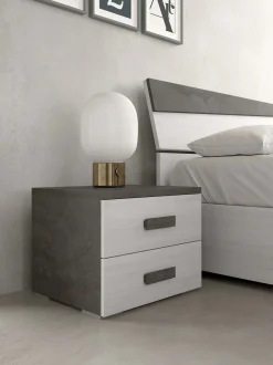 COMODINO ONIX CM 53,5X44,5 H. 41 OSSIDO E ROVERE NORDICO