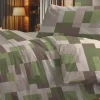 COMPLETO LETTO UNA PIAZZA E MEZZA IN COTONE CRASH VERDE: vendita online COMPLETO LETTO UNA PIAZZA E MEZZA IN COTONE CRASH VERDE in offerta