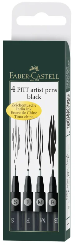 Confezione penne pitt china nero a prezzi bassi: 4 penne pitt china nero