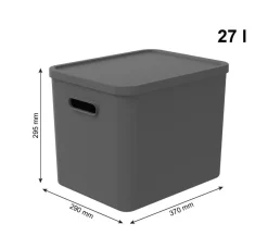 CONTENITORE MULTI BOX ALBULA LIGHT ANTRACITE 37X29 H. 29.5CM 27LT: vendita online CONTENITORE MULTI BOX ALBULA LIGHT ANTRACITE 37X29 H. 29.5CM 27LT in offerta