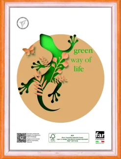 CORNICE BATIK IN LEGNO E CRILEX ARANCIO 35X50CM: vendita online CORNICE BATIK IN LEGNO E CRILEX ARANCIO 35X50CM in offerta