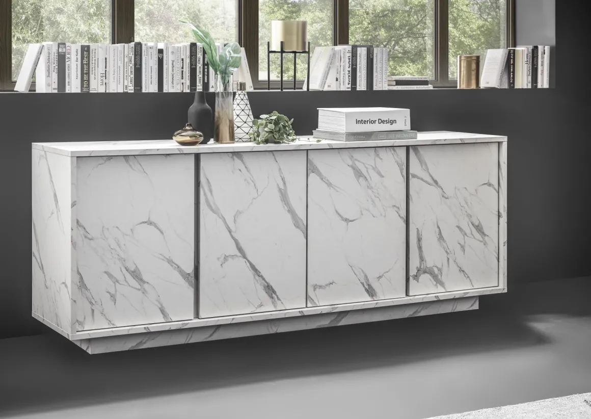 CREDENZA CARRARA EFFETTO MARMO BIANCO: vendita online CREDENZA CARRARA EFFETTO MARMO BIANCO in offerta