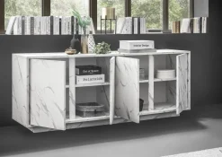 CREDENZA CARRARA EFFETTO MARMO BIANCO: vendita online CREDENZA CARRARA EFFETTO MARMO BIANCO in offerta