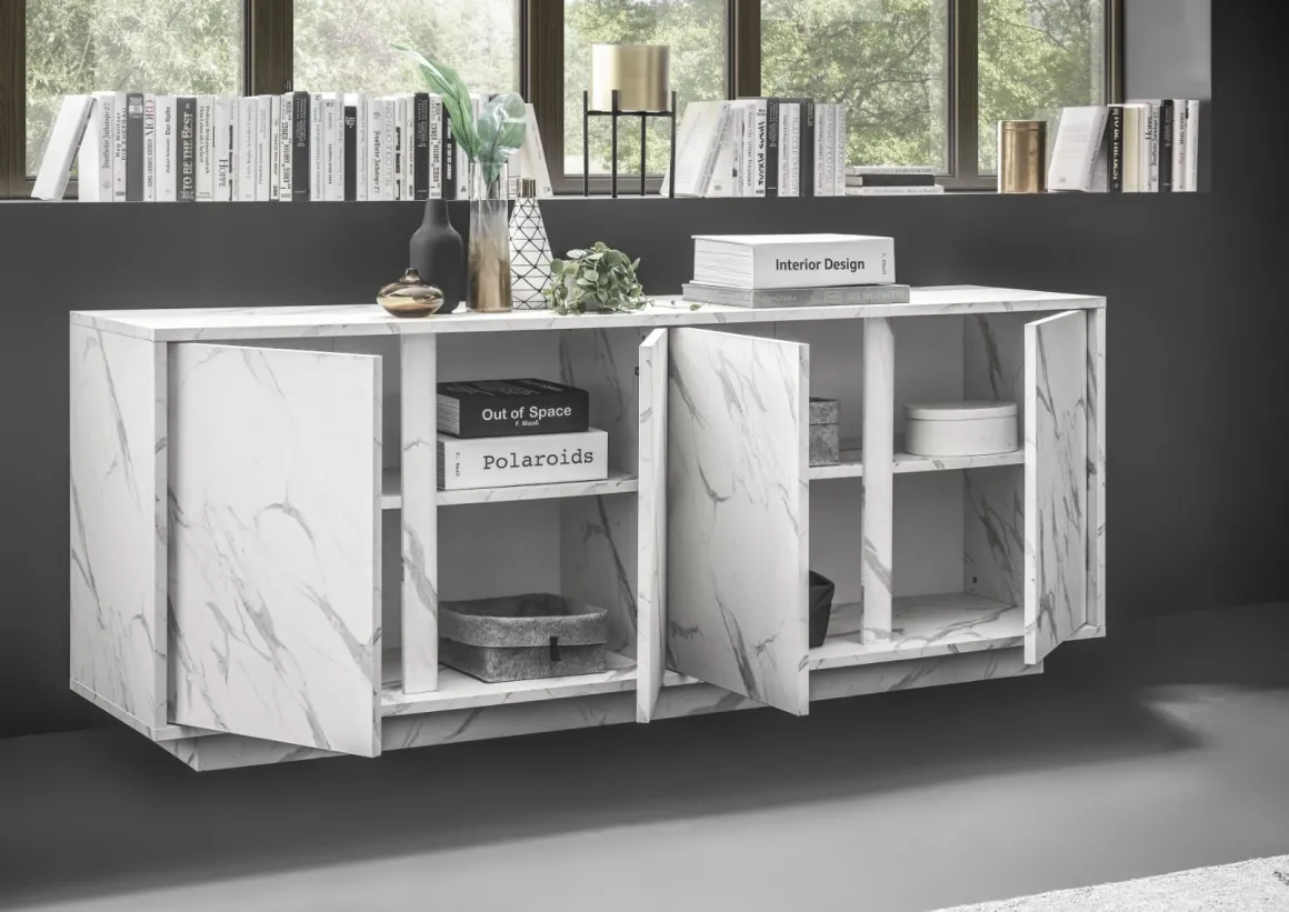 CREDENZA CARRARA EFFETTO MARMO BIANCO: vendita online CREDENZA CARRARA EFFETTO MARMO BIANCO in offerta