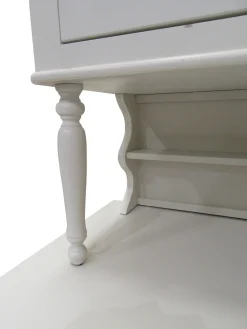 Credenza con cristalliera in legno bianco