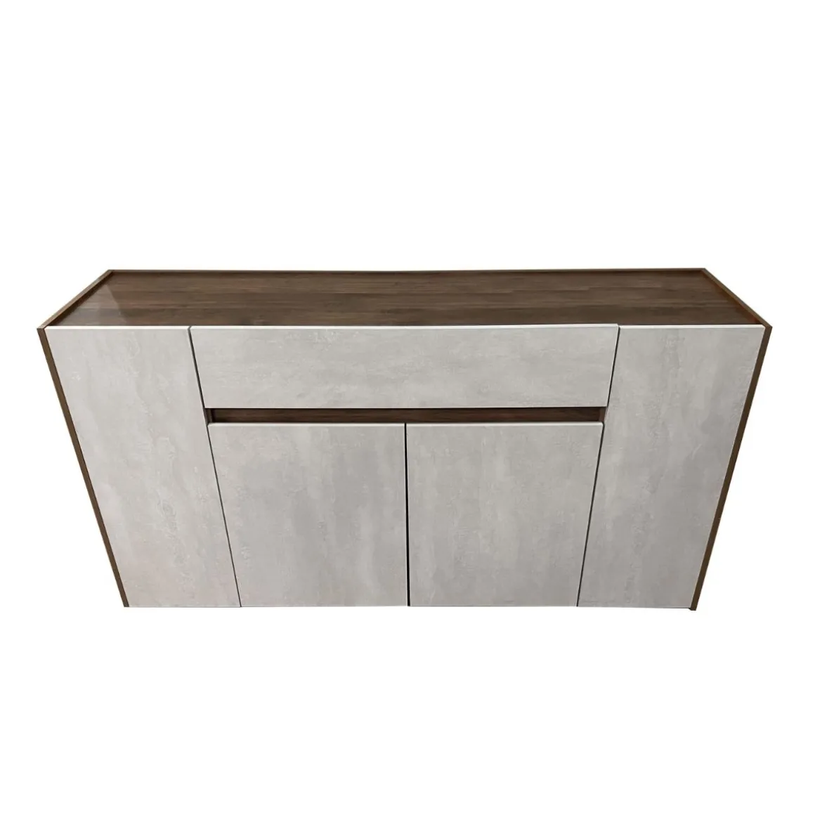 CREDENZA CRETA NOCE EASTWOOD CON FRONTALI EFFETTO SPATOLATO BIANCO: vendita online CREDENZA CRETA NOCE EASTWOOD CON FRONTALI EFFETTO SPATOLATO BIANCO in offerta