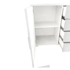 CREDENZA DUE ANTE E QUATTRO CASSETTI