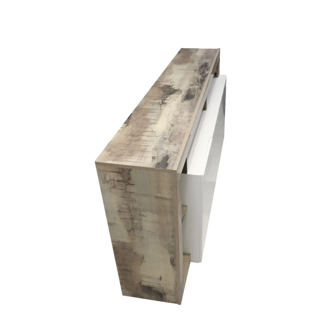 CREDENZA HAMBURG 4 ANTE BIANCO LUCIDO E PERO in vendita online