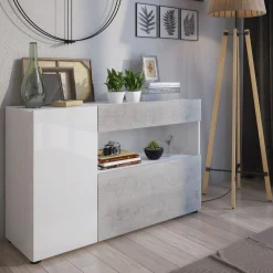 CREDENZA JOHNNY BIANCO E CEMENTO: vendita online CREDENZA JOHNNY BIANCO E CEMENTO in offerta
