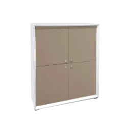 CREDENZA MOD. GIORNO PER GIORNO CM 105.6X45 H. 135.6 NUVOLA FRASSINO E FANGO LISCIO in vendita online