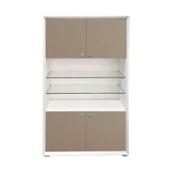 CREDENZA MOD. GIORNO PER GIORNO CM 105.6X45 H.167.6 NUVOLA FRASSINO E FANGO LISCIO in vendita online