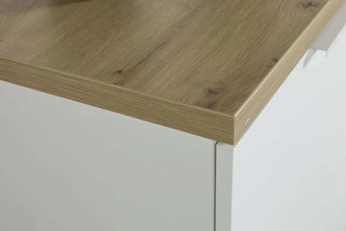 CREDENZA MOD. MUNDI BIANCO LUCIDO E ROVERE ARTISAN in vendita online