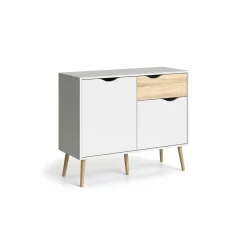 CREDENZA MOD. OSLO BIANCO OPACO E OAK: vendita online CREDENZA MOD. OSLO BIANCO OPACO E OAK in offerta