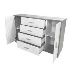 CREDENZA MOD. QUADRANTE CEMENTO E OSSIDO BIANCO : vendita online CREDENZA MOD. QUADRANTE CEMENTO E OSSIDO BIANCO in offerta