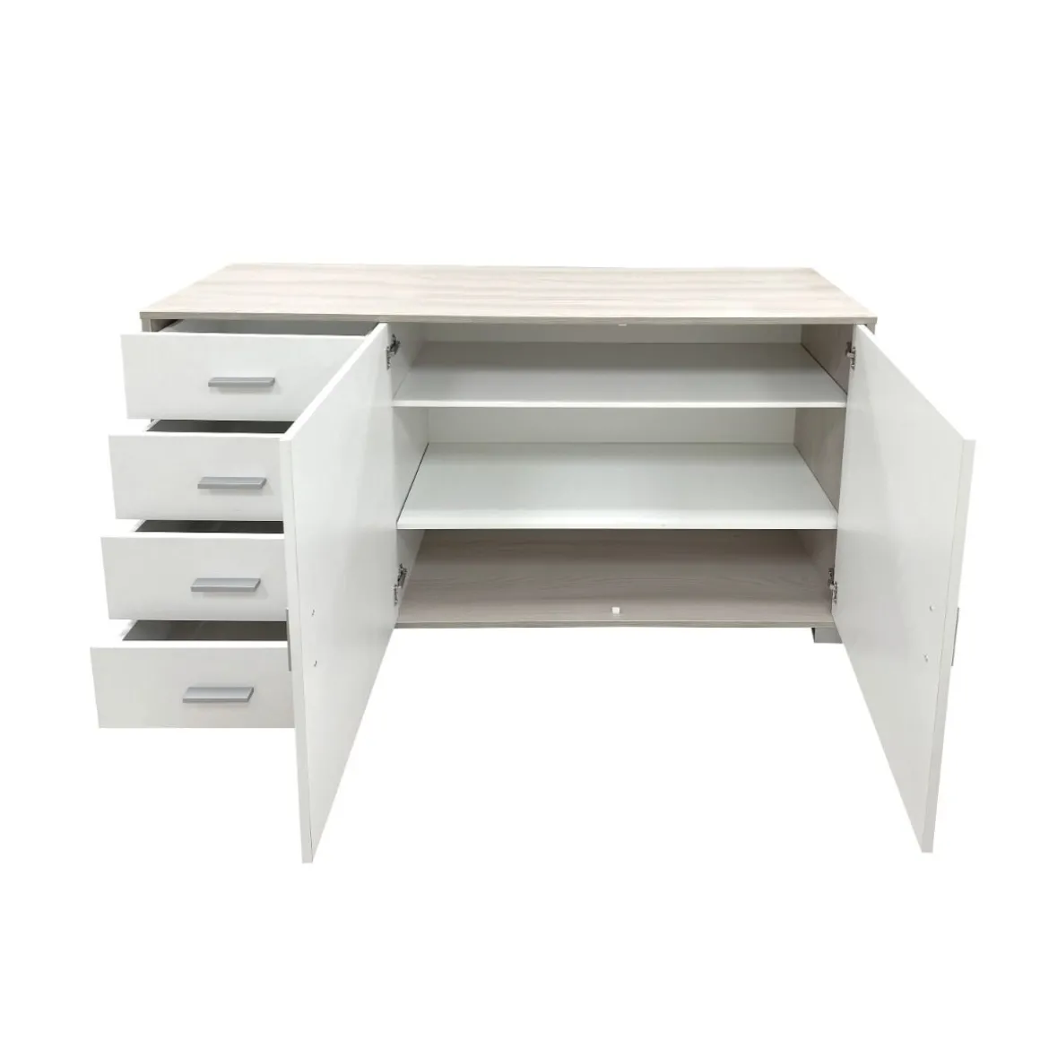 CREDENZA MOD. QUADRANTE IN LAMINATO OLMO E BIANCO: vendita online CREDENZA MOD. QUADRANTE IN LAMINATO OLMO E BIANCO in offerta