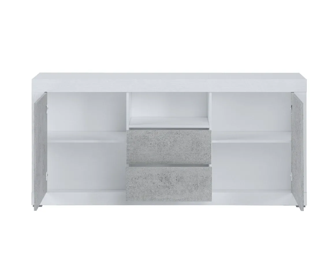 CREDENZA REVEN BIANCO FRASSINATO E CEMENTO: vendita online CREDENZA REVEN BIANCO FRASSINATO E CEMENTO in offerta