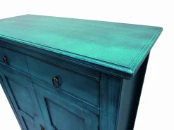 Credenza turchese: credenza alta 2 ante e 1 cassetto turchese