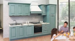 Cucina componibile classica con elettrodomestici: cucina modello decape azzurro