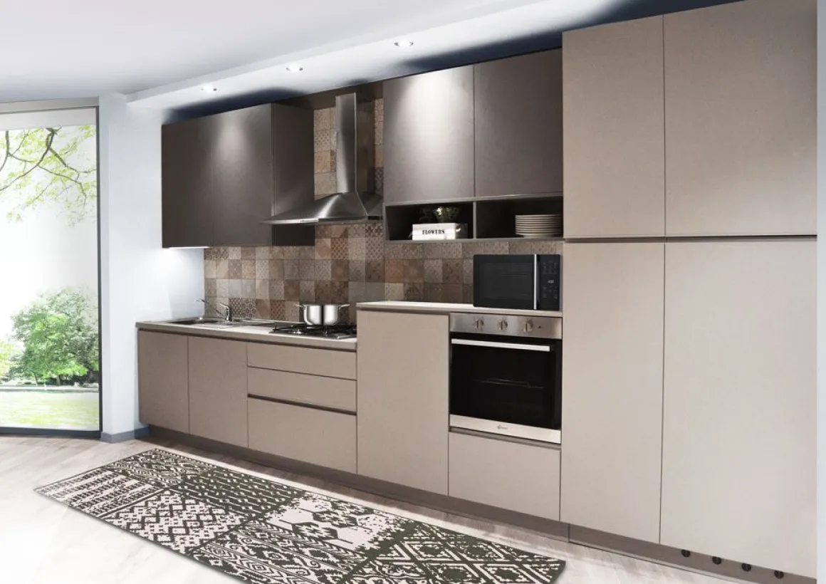CUCINA COMPONIBILE COLORE UTOPIA SETA E PIOMBO